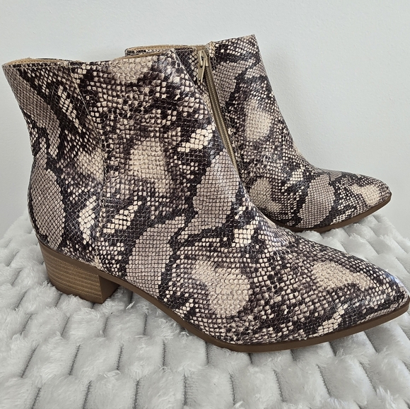 Snakeskin Ankle Boots - Picture 1 of 7
